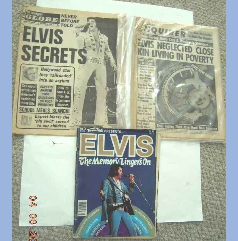 1977 LOT vintage 3 ELVIS PRESLEY TABLOID PAPERS magazine