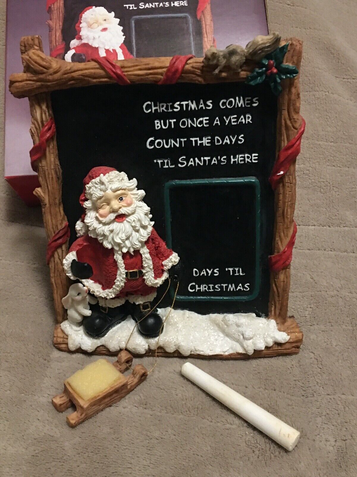 Christmas countdown Santa Chalkboard Days until Christmas Santa Clause