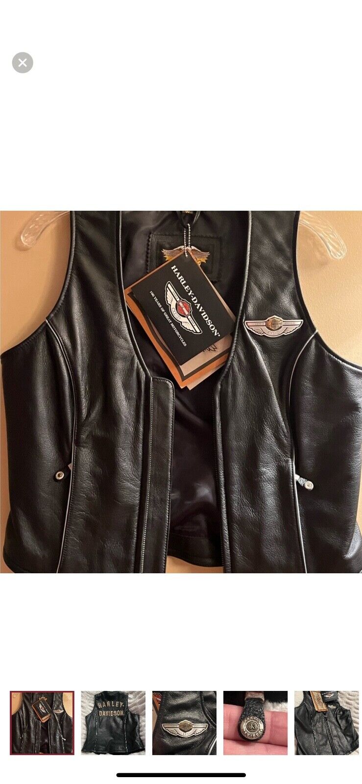 NEW Harley Davidson 100th Anniv. Leather Vest: Women’s Small NWT/VTG *OFFER*
