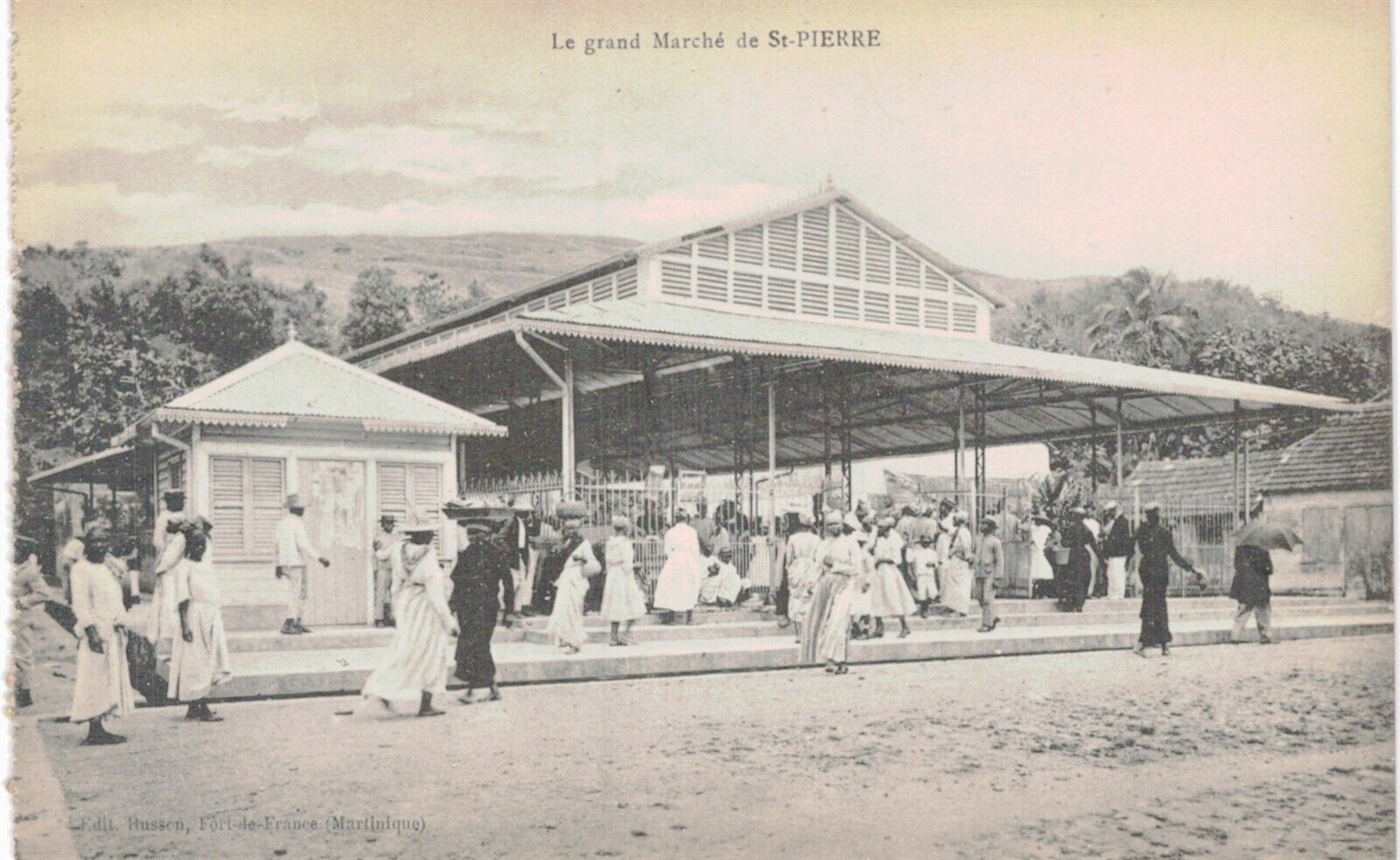 St Pierre The Grand Marche 1910 Martinique French Region 