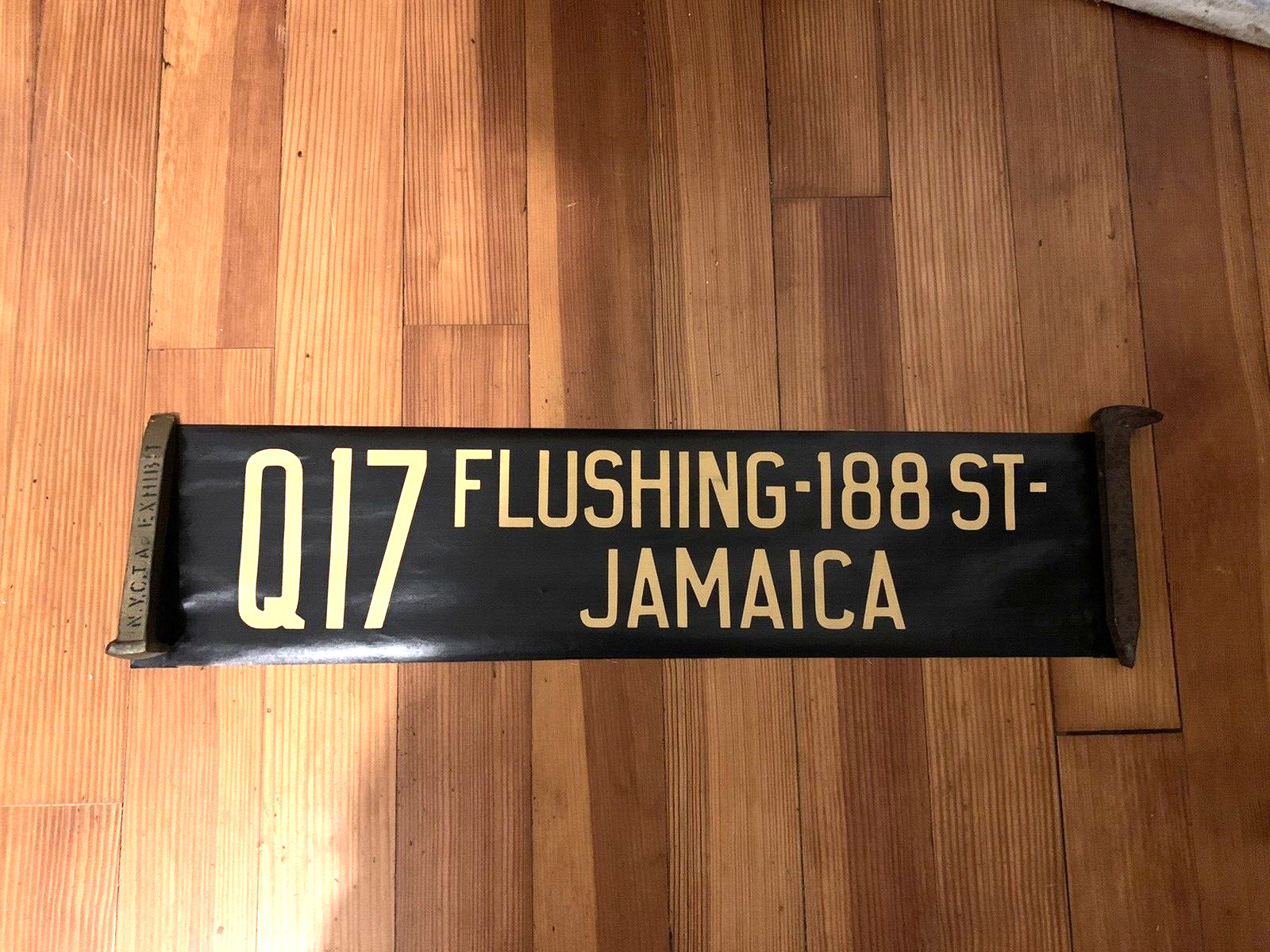 NY NYC 1957 OLD GM BUS ROLL SIGN Q17 LINE QUEENS FLUSHING JAMAICA 188TH STREET
