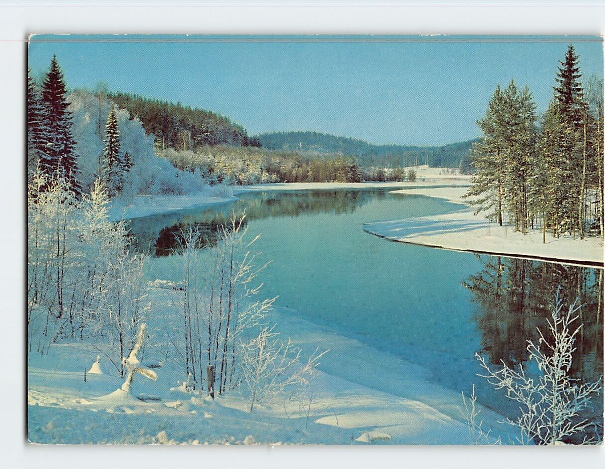 Postcard Beautiful Lake Winter Scene
