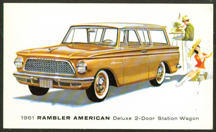 1961 AMC Rambler American 2-dr Station Wagon postcard