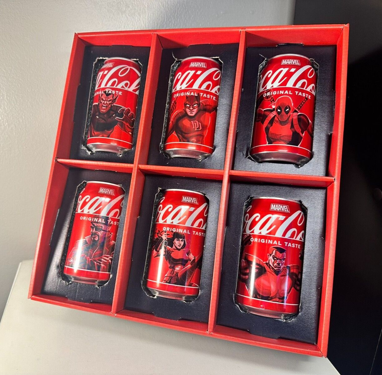 Coca Cola MARVEL Deadpool 2024 Cans Collectors Edition 6 Characters * IN HAND *