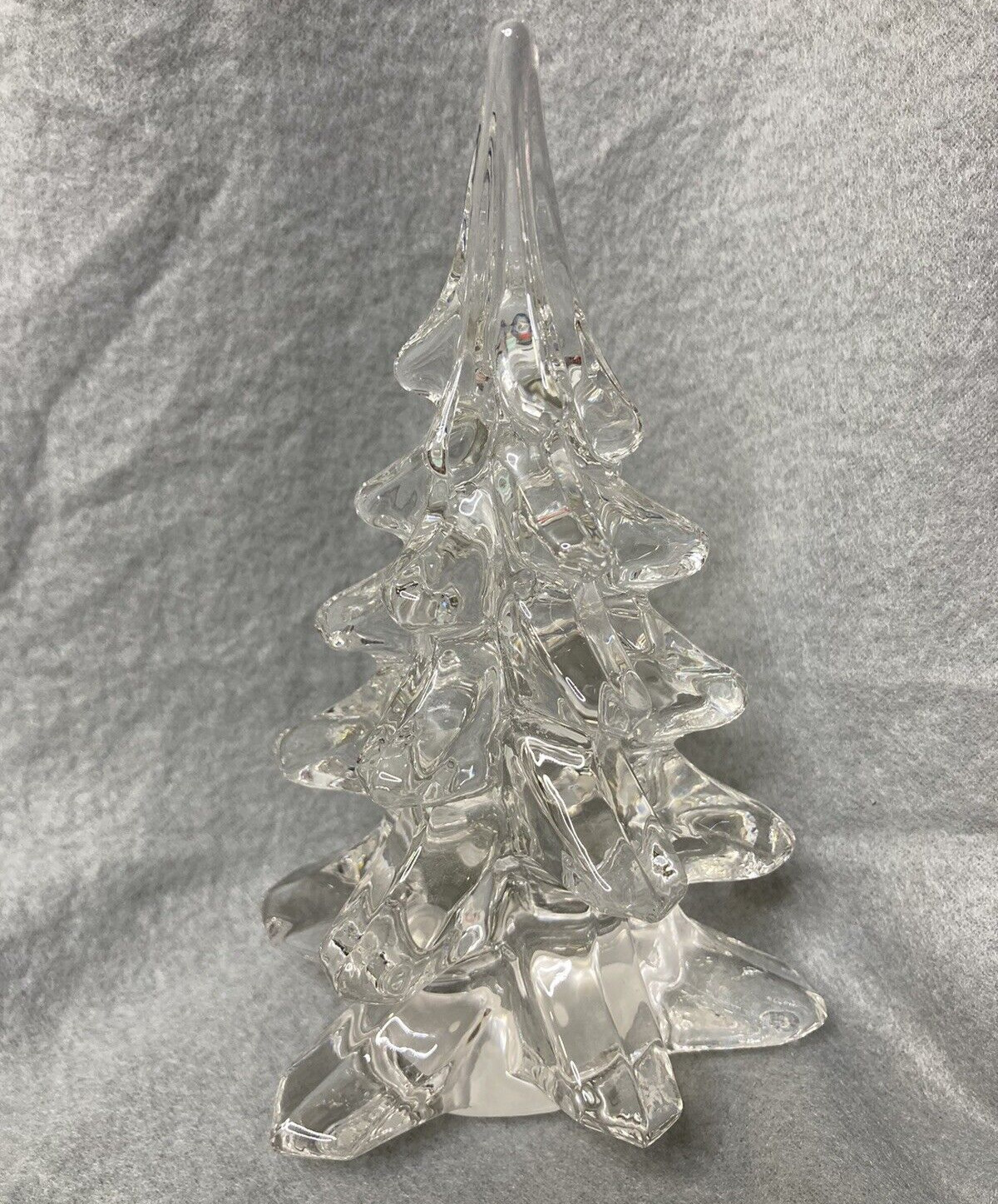 Vintage Crystal Clear Glass Christmas Tree Figurine 6 \
