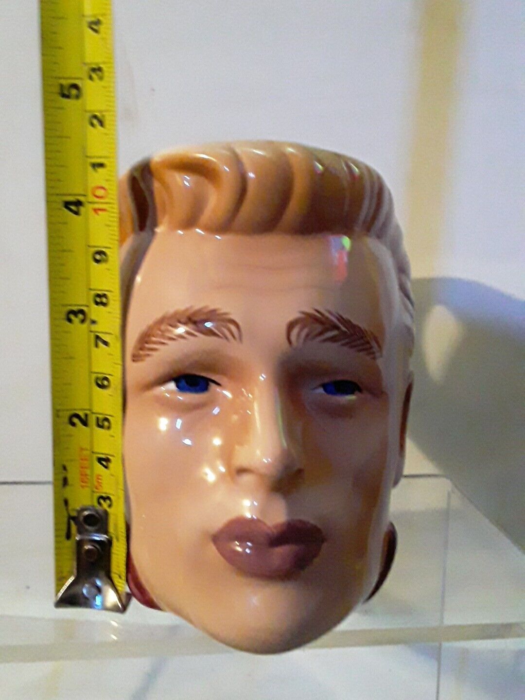 Vintage 1986 Ceramic Clay Art 3D James Dean Figural Head Mug Coffee 18oz Pencil