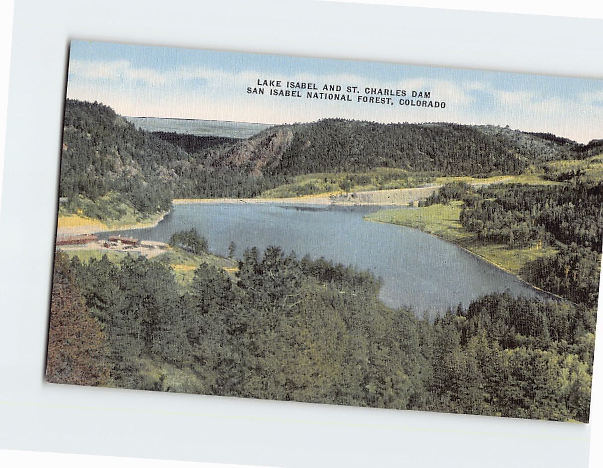 Postcard Lake Isabel and St. Charles Dam San Isabel National Forest Colorado USA