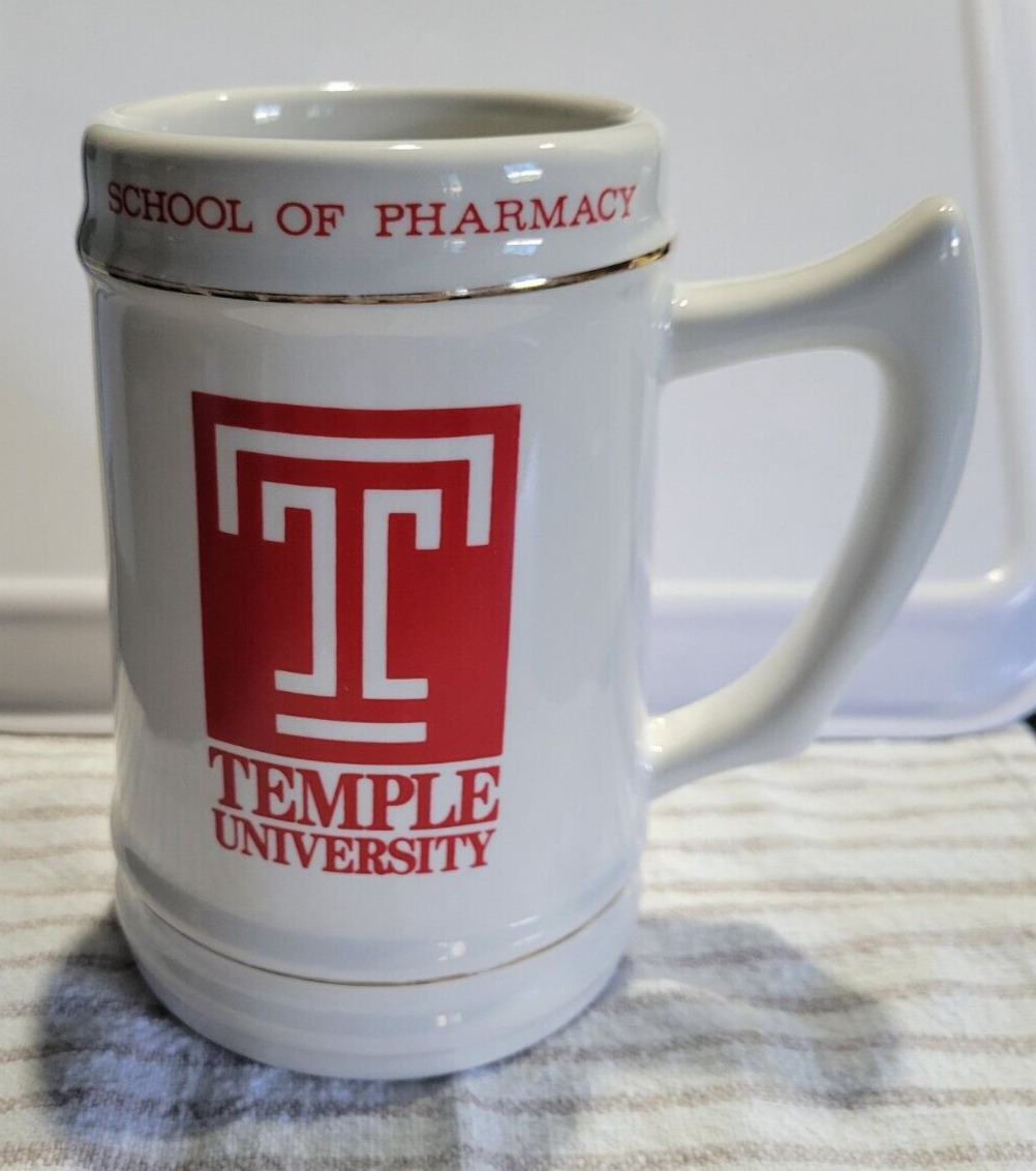 Temple University School of Pharmacy White Mug Stein