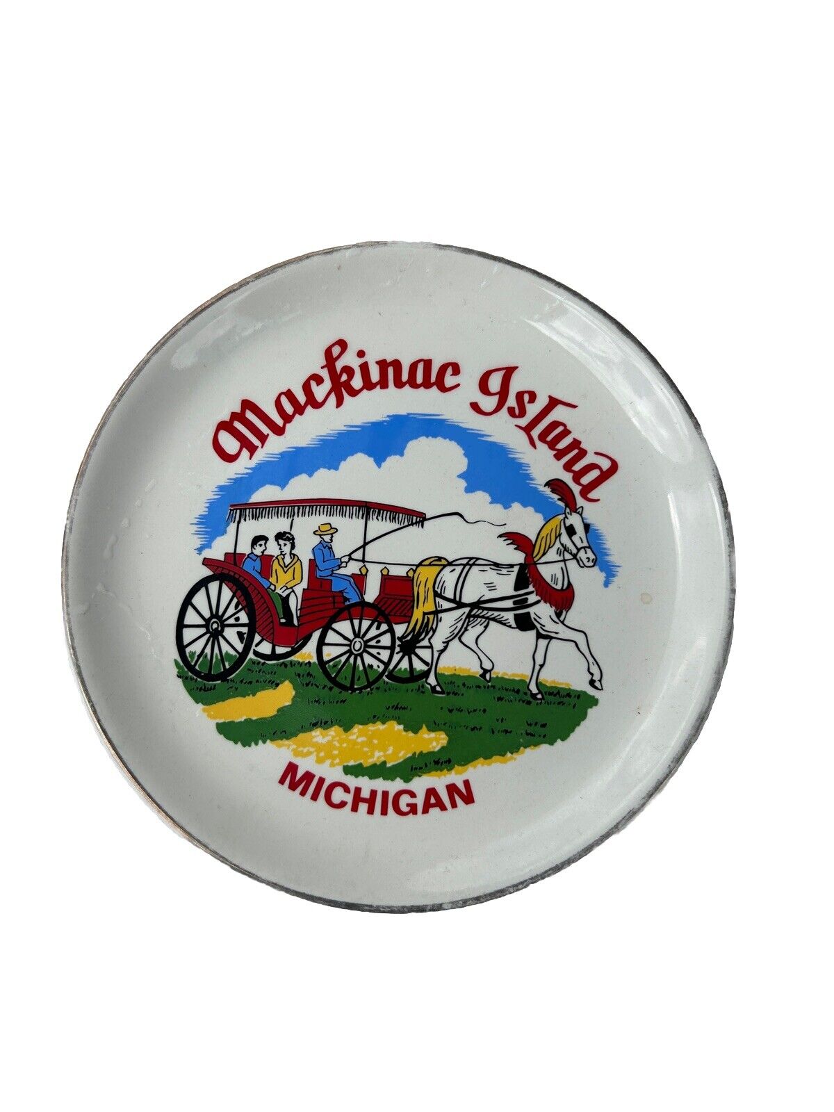 Vintage Mackinac Island Michigan Collectable Plate