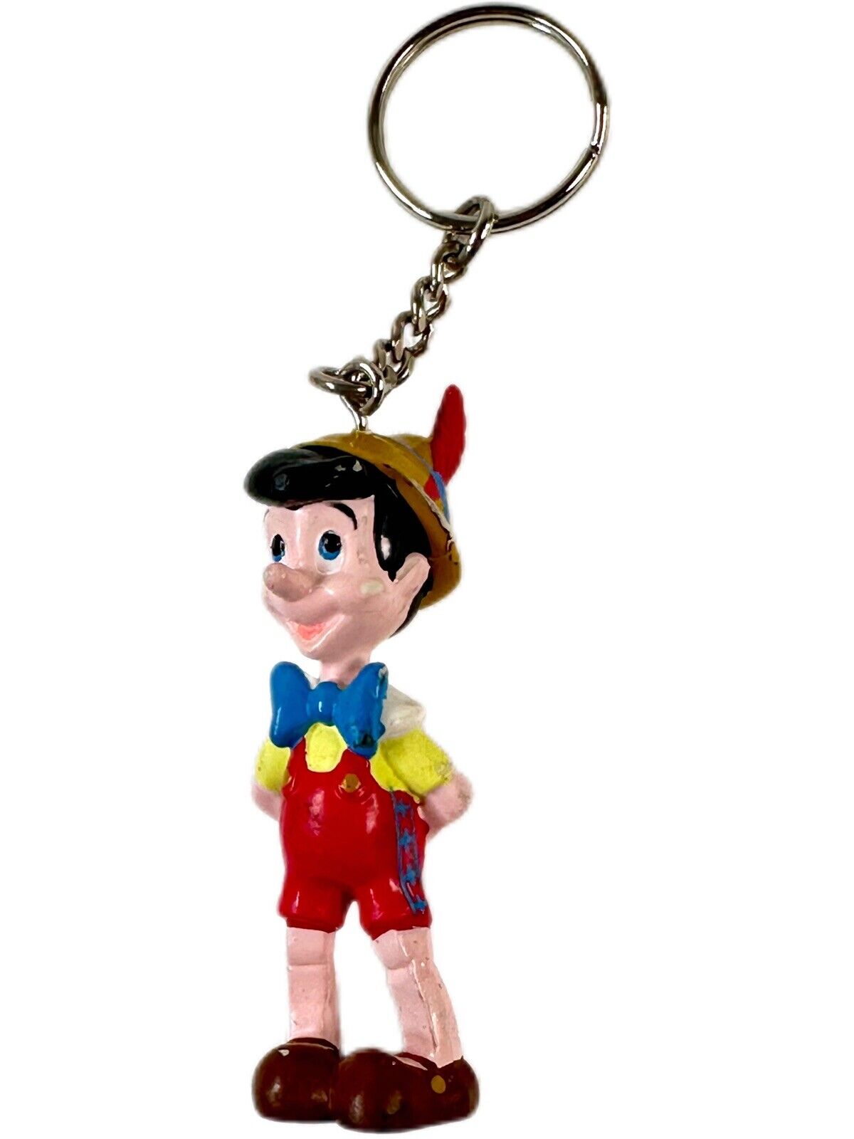 Vintage 80s Disney Pinocchio Keychain Figurine Rare 2.5” Disneyland World 1980s