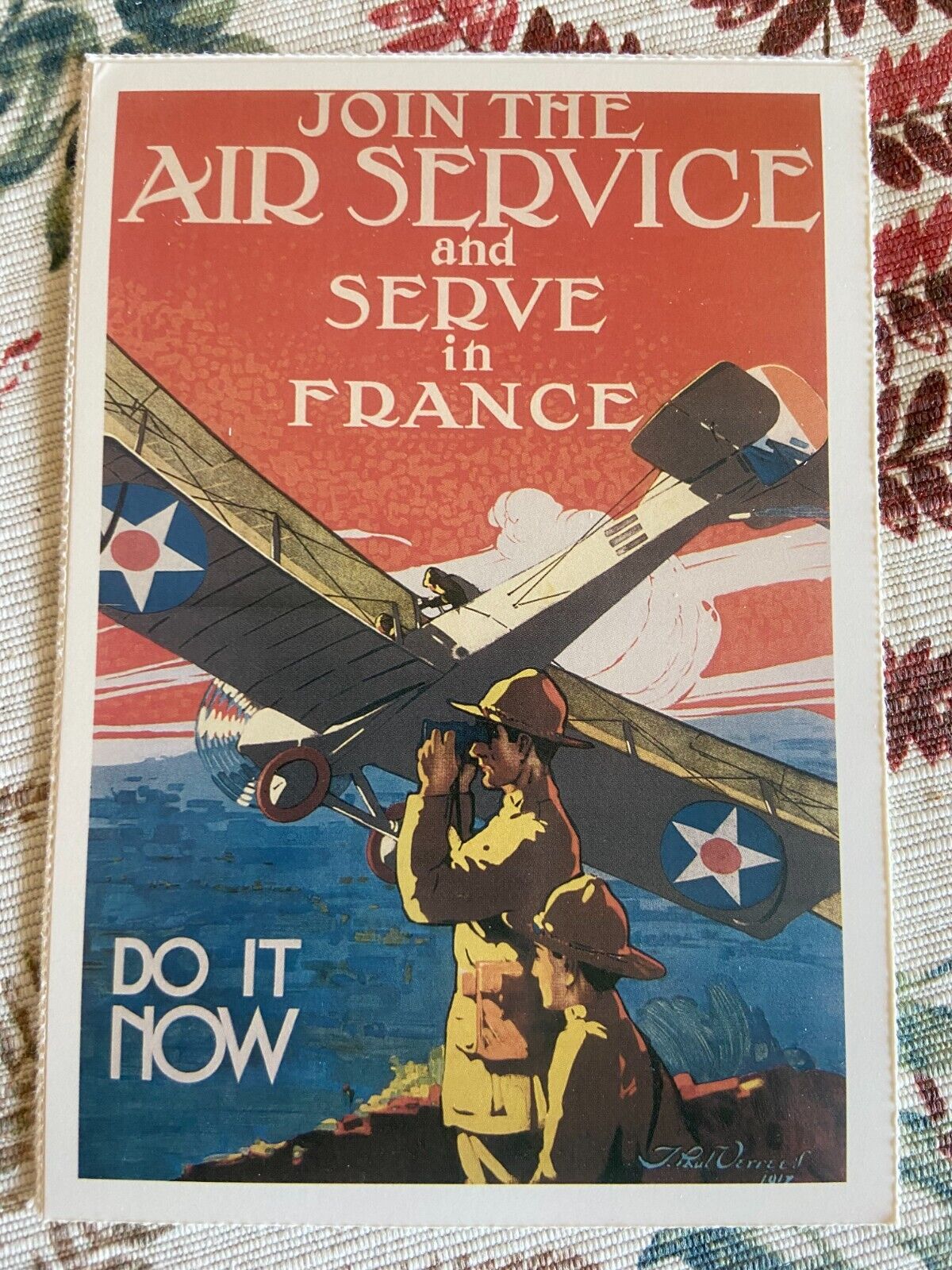 vintage postcard WWI propaganda WW1 join Air Service in France