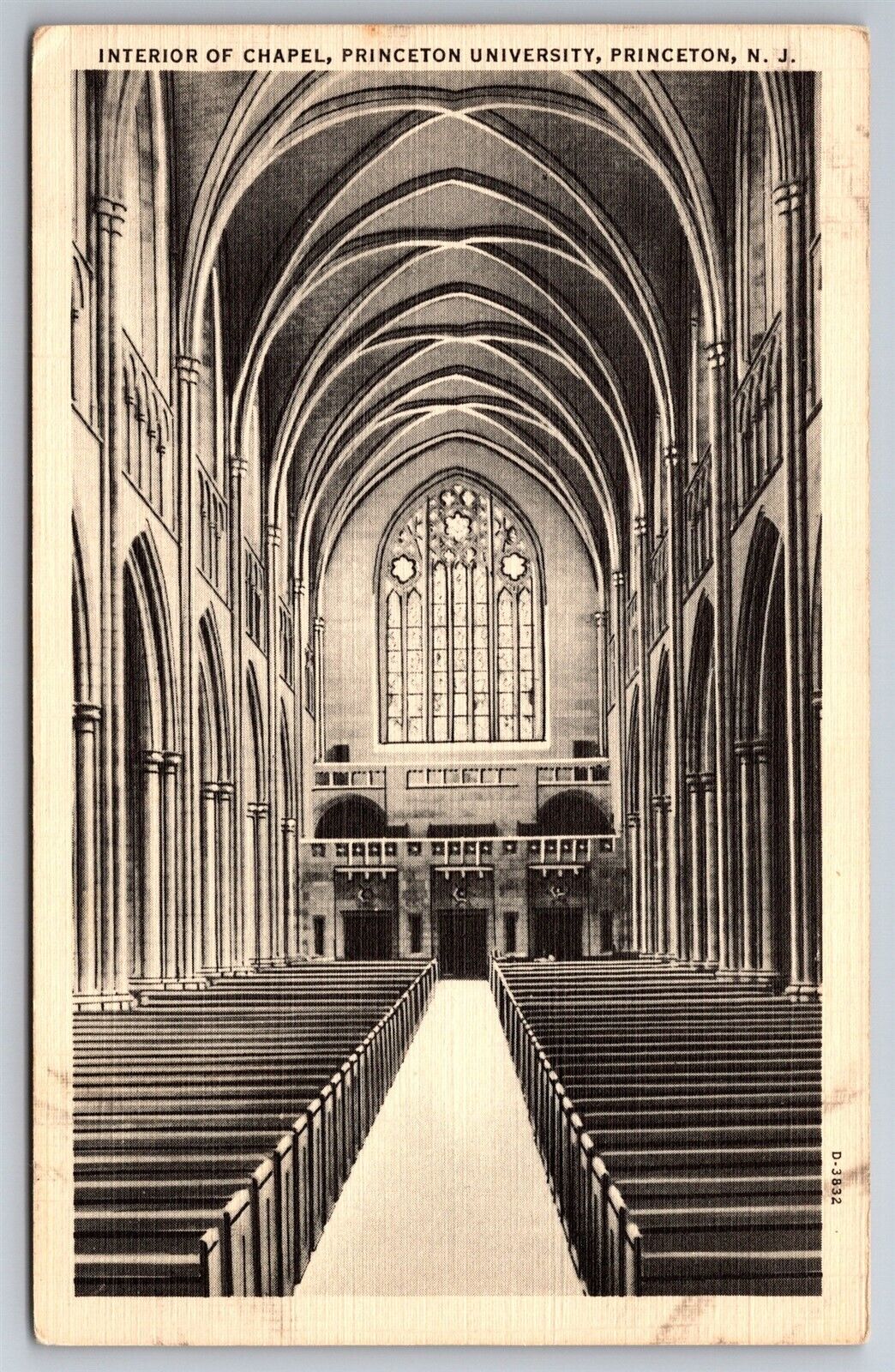 Interior Of Chapel Princeton University Princeton NJ C1915 Postcard H19