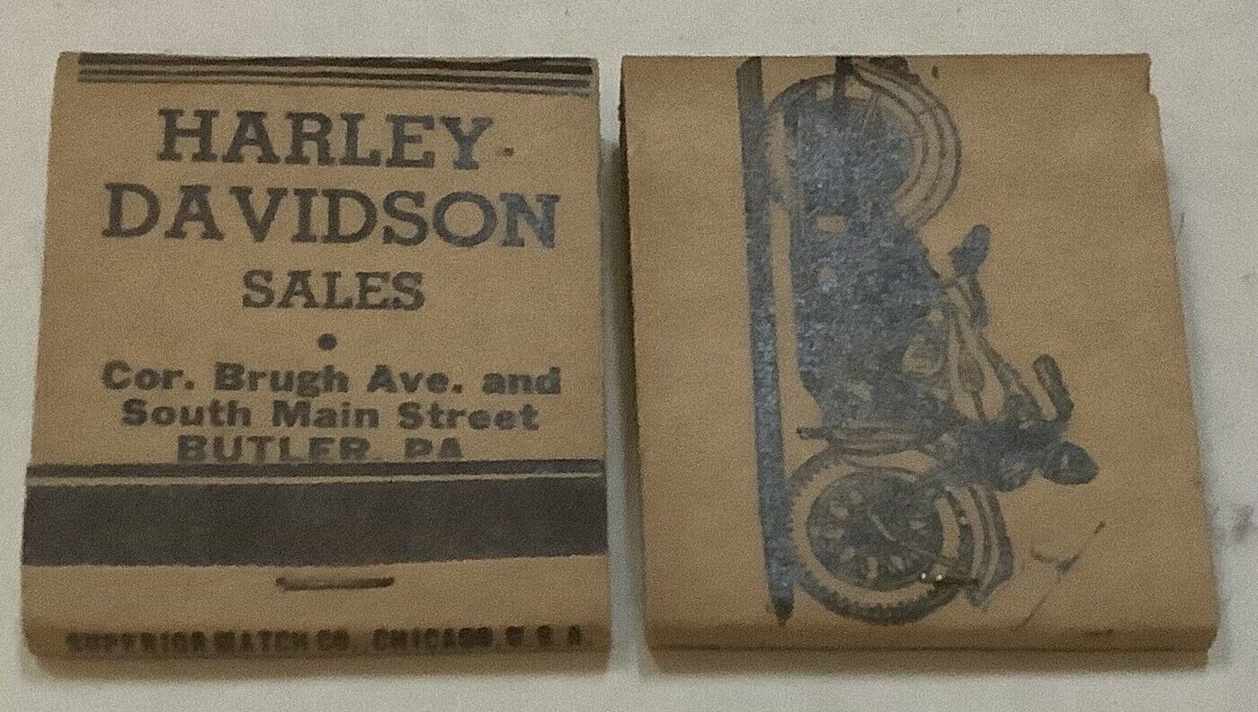 Vintage Old Harley Davidson Motorcycle Matchbook Full Unstruck Minty Rare