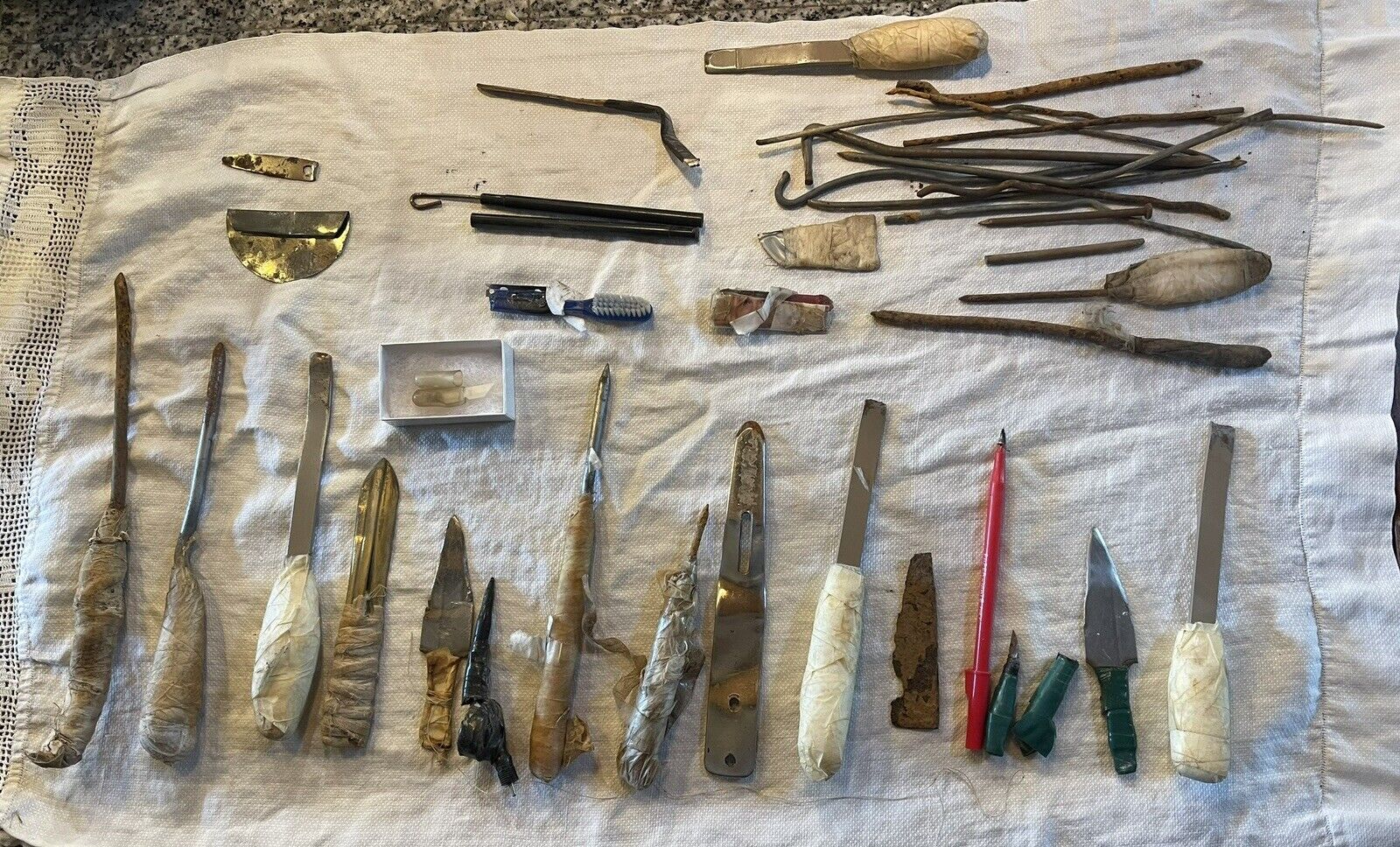 Vintage Collectible Authentic Lot Of 38 Prison Shank, Tattoo Gun, Knives
