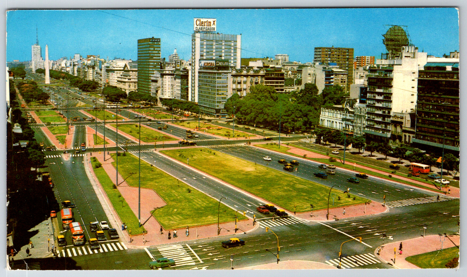 c1980s Buenos Aiers Argentina Aerial View Avenida 9 de Julio Vintage Postcard