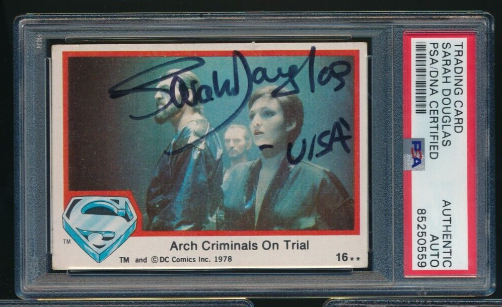 1978 Topps Superman #16 Arch Criminals Sarah Douglas signed auto PSA/DNA \'URSA\'