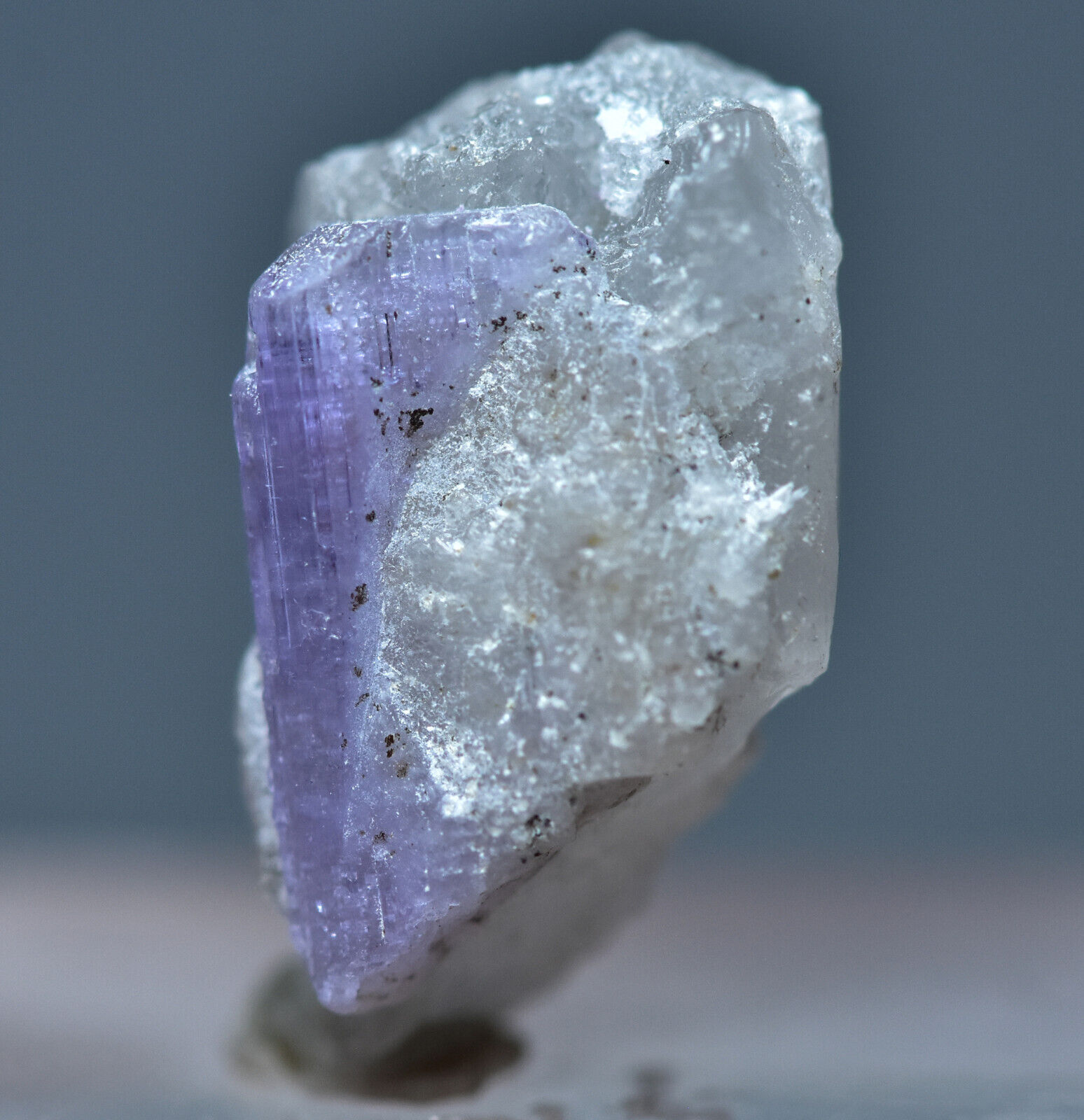 Unique Purple Apatite Crystal On Quartz Matrix 7.75 Carat