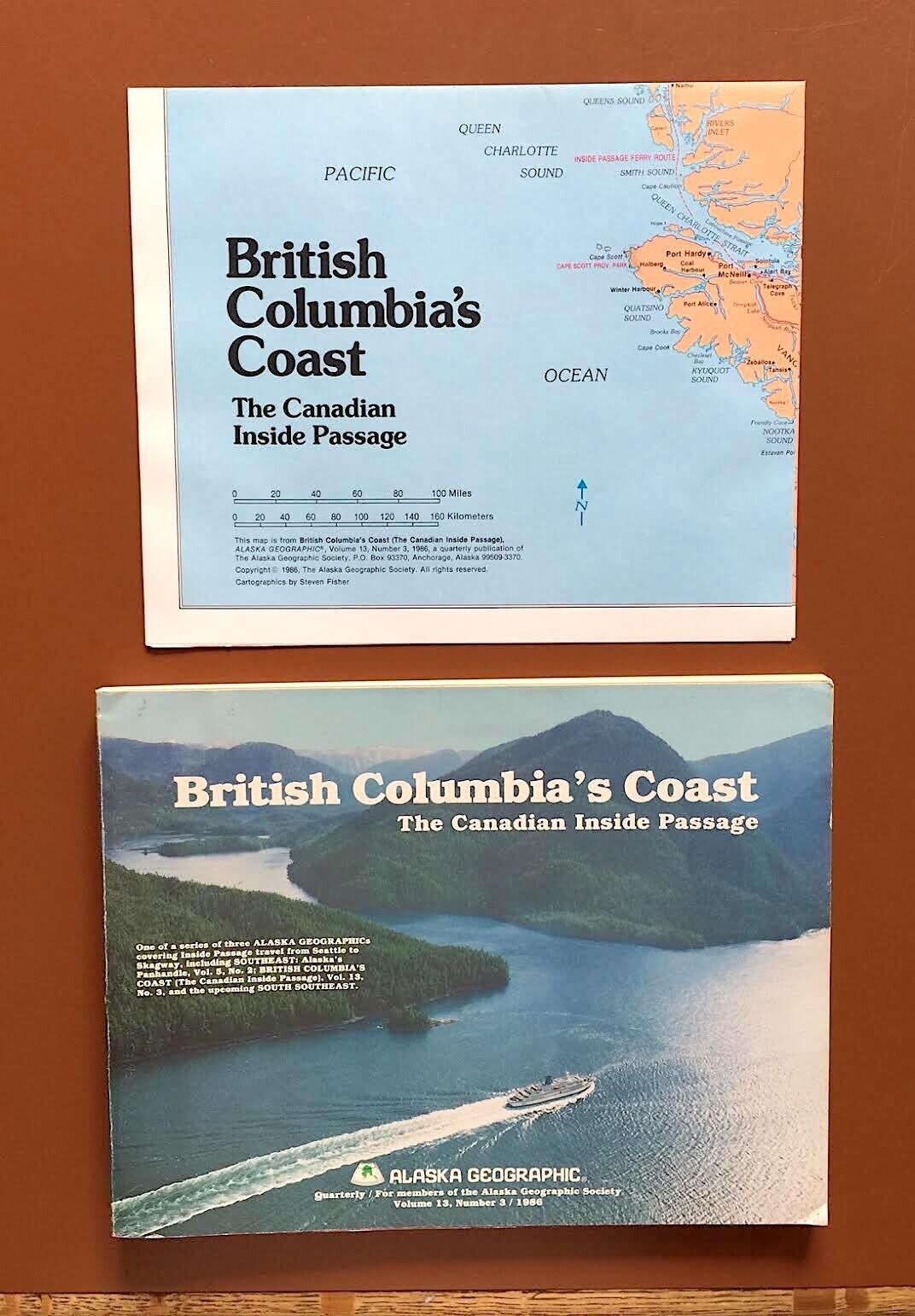 Vintage Guidebook, Map for British Columbia Coast, the Inside Passage / 1980’s