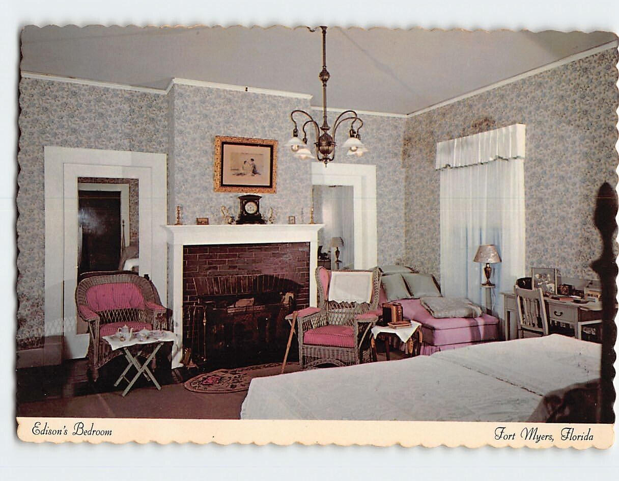 Postcard Edison\'s Bedroom, Fort Myers, Florida