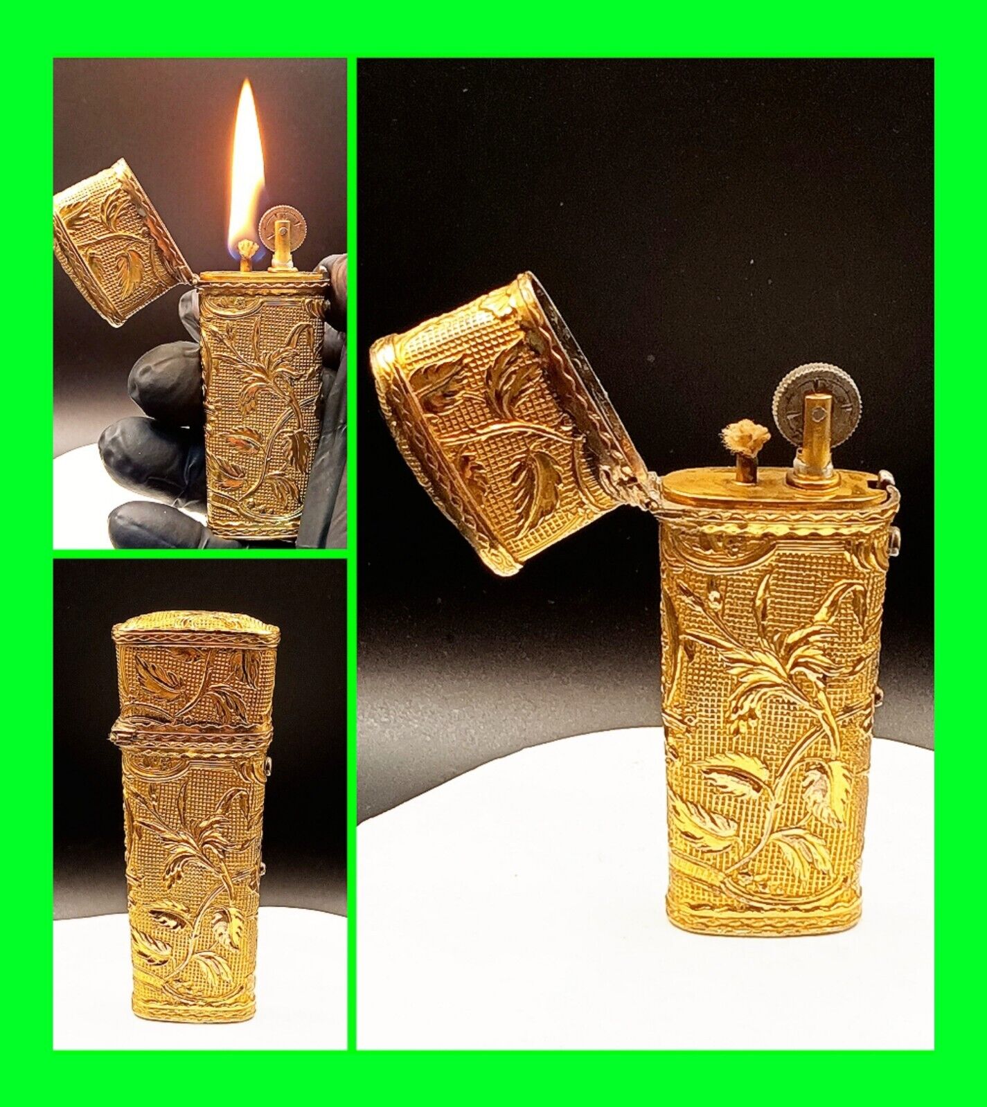 Stunning 1920\'s Antique Very Ornate European Handmade Cigarette Lighter Working 