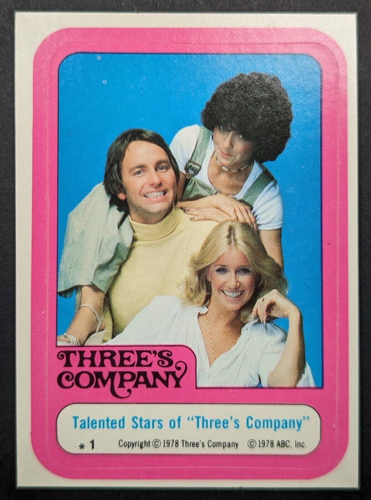 1978 THREE\'S COMPANY - Topps Sticker #1 - Talented Stars of \