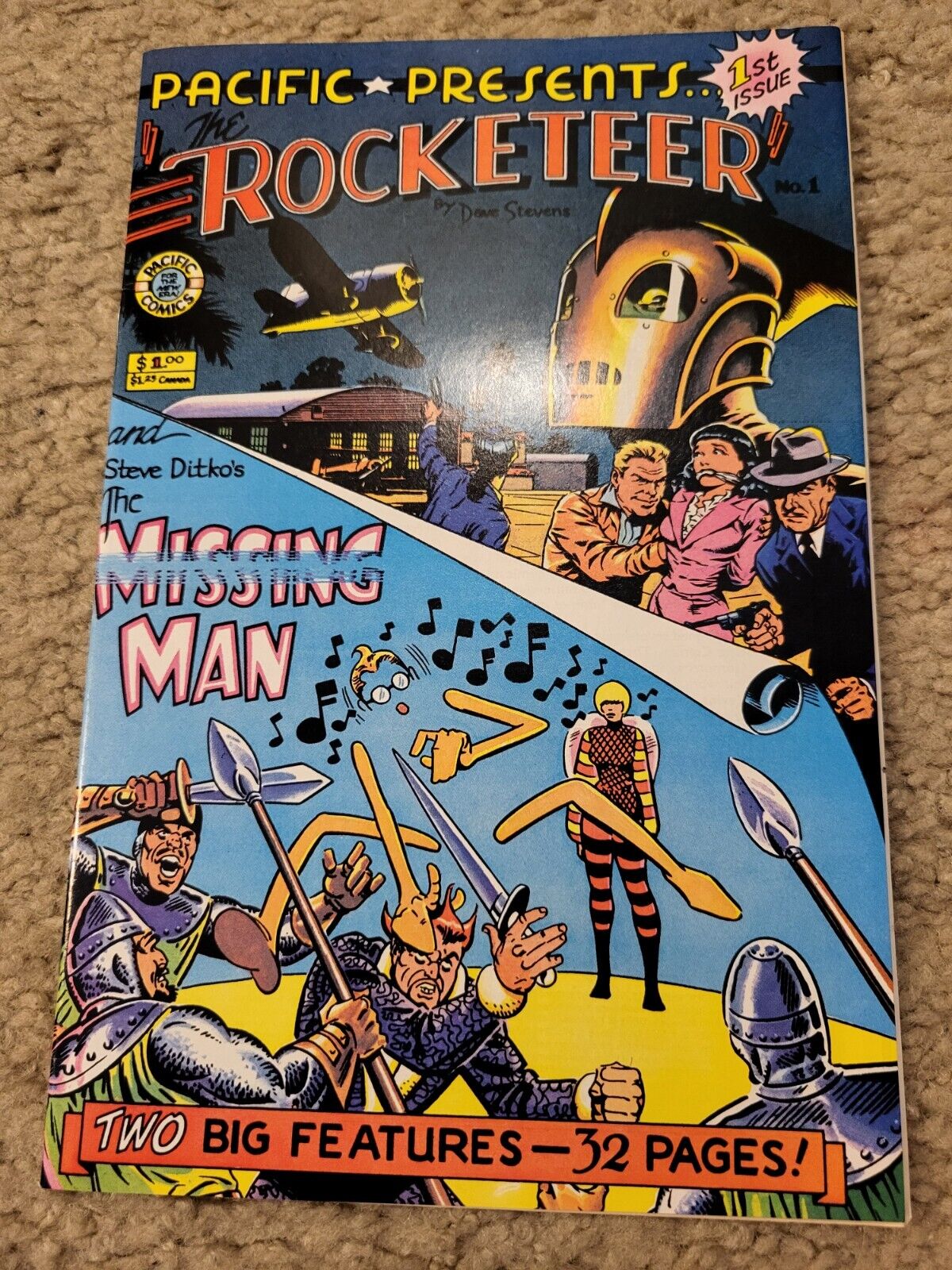 PACIFIC PRESENTS 1 THE ROCKETEER, The Missing Man Pacific lot 1982 HIGH GRADE