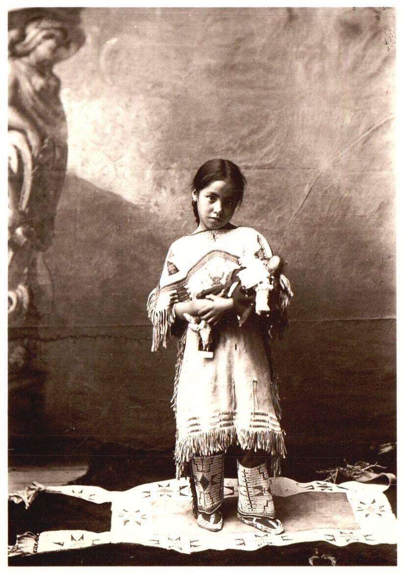 Vtg PC Native American Katie Roubideaux Souix Photo by Anderson 1896  Unposted