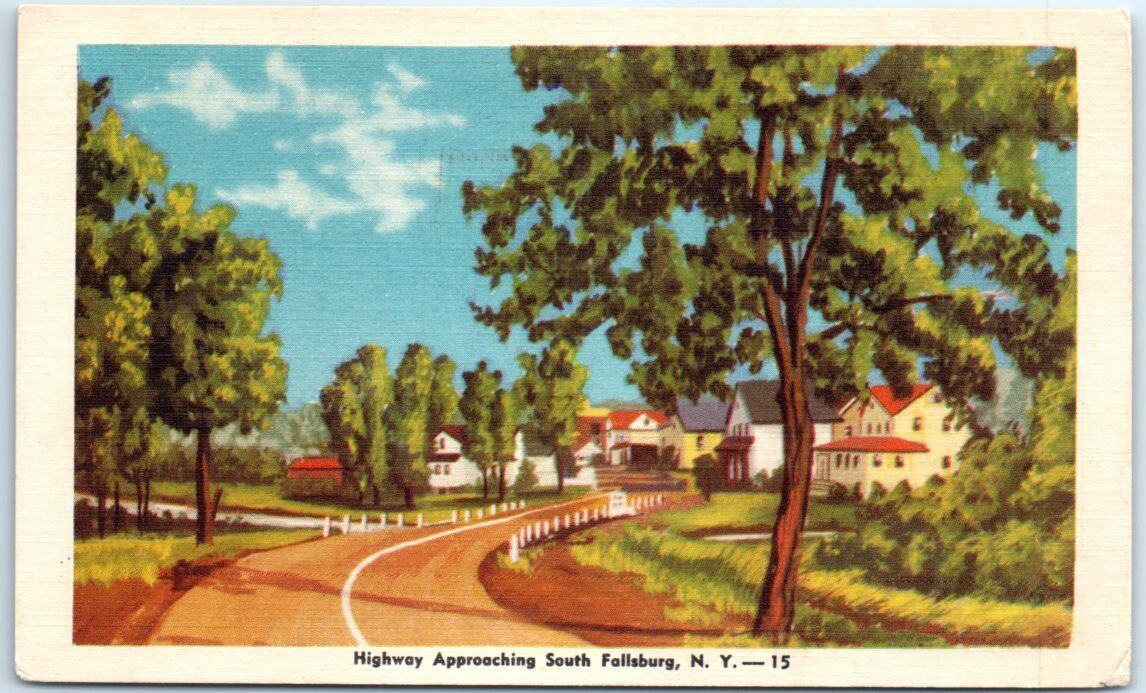 Postcard - Highway Approaching South Fallsburg, New York