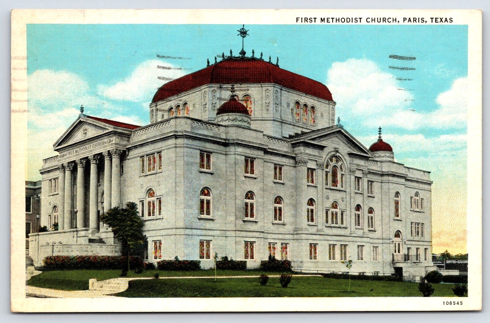 Paris TX-Texas, First Methodist Church Building, Antique, Vintage Postcard