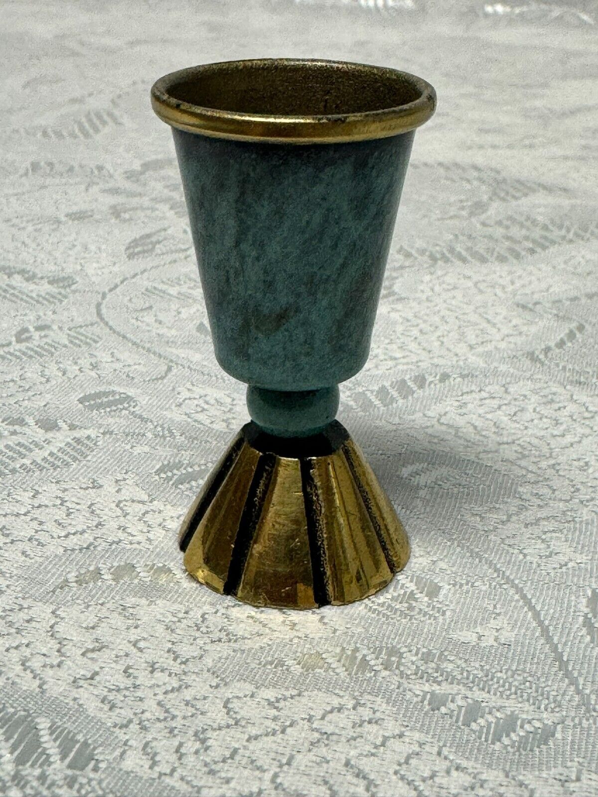 Vintage Jewish Brass Mini Travel Candlestick, 2 1/4” High