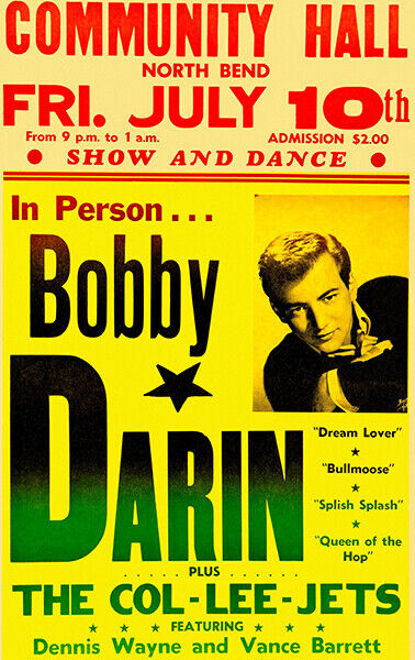 Bobby Darin - 1959 - North Bend OR - Concert Magnet