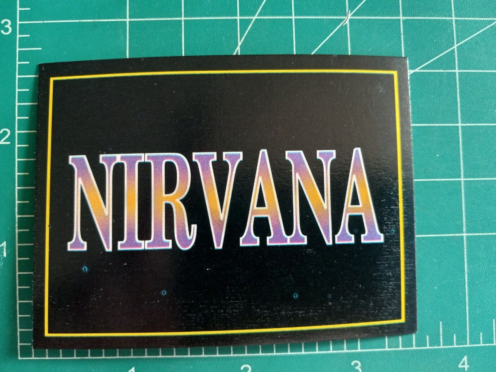 Kurt Cobain Dave Grohl Krist NIRVANA LOGO  1994 Argentina Rock Cards CARD 90s