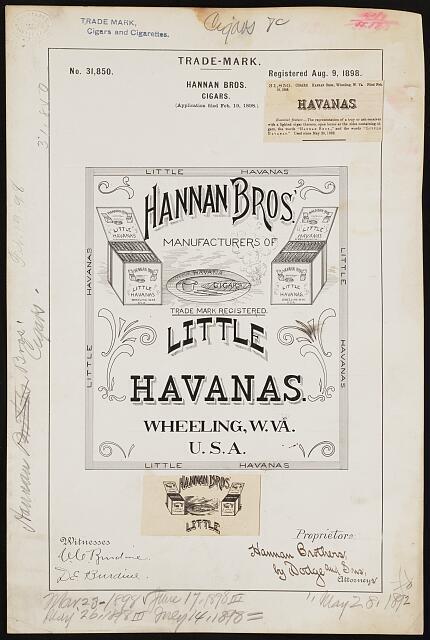 [[Trademark registration by Hannan Bros. for Little Havanas brand Cigars]]