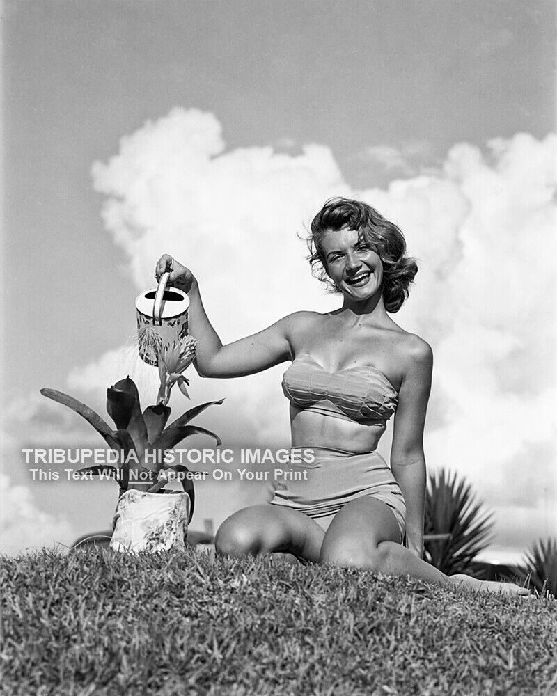 Vintage 1950s Woman in Bikini Photograph - Florida Swimsuit Smiling Girl