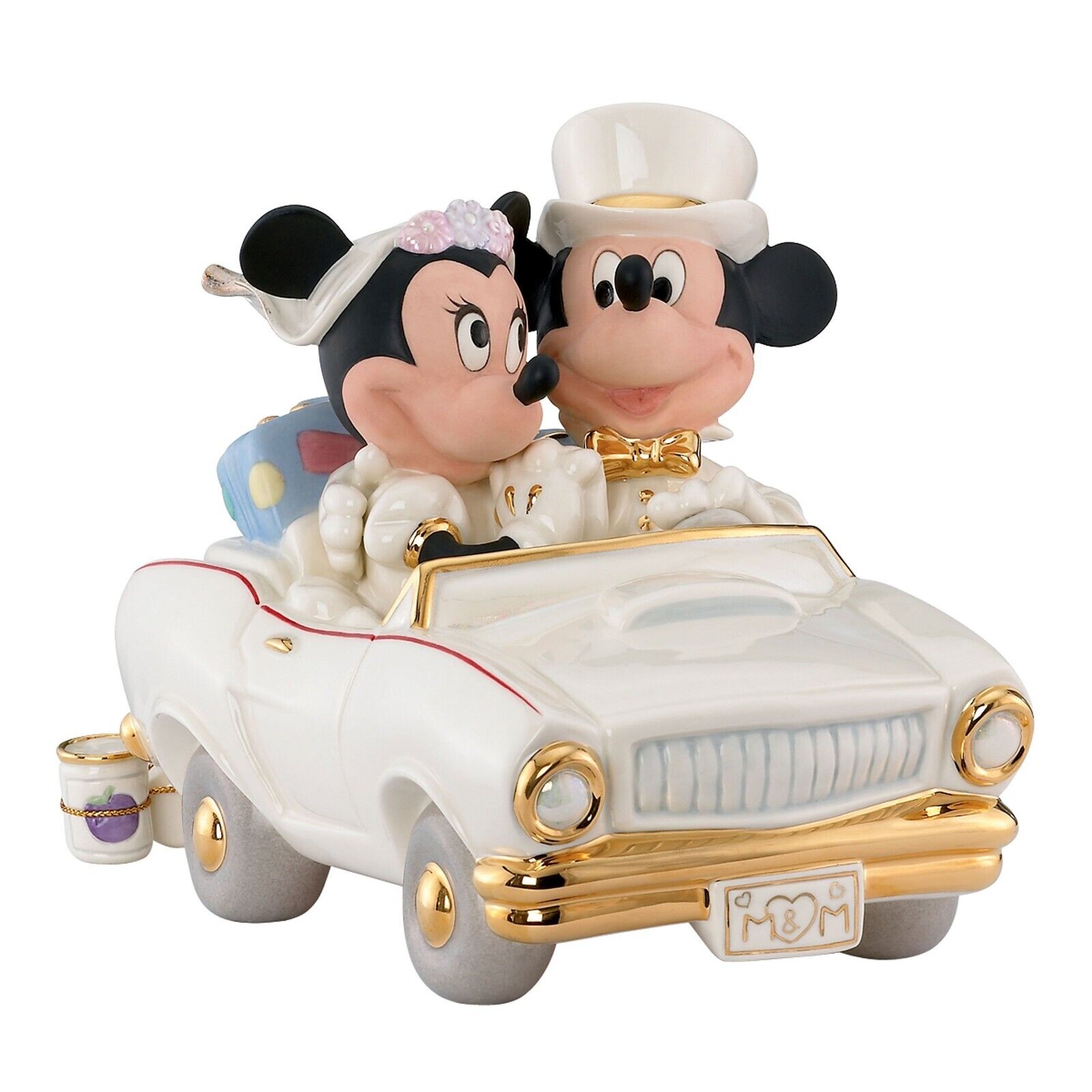 Lenox Disney Minnies Dream Honeymoon Wedding Figurine Mickey Convertible Car NEW