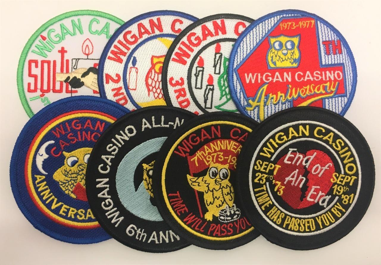 NORTHERN SOUL PATCH - SET OF 8 WIGAN CASINO REPRO ANNIVERSARY PATCHES - 1- 8