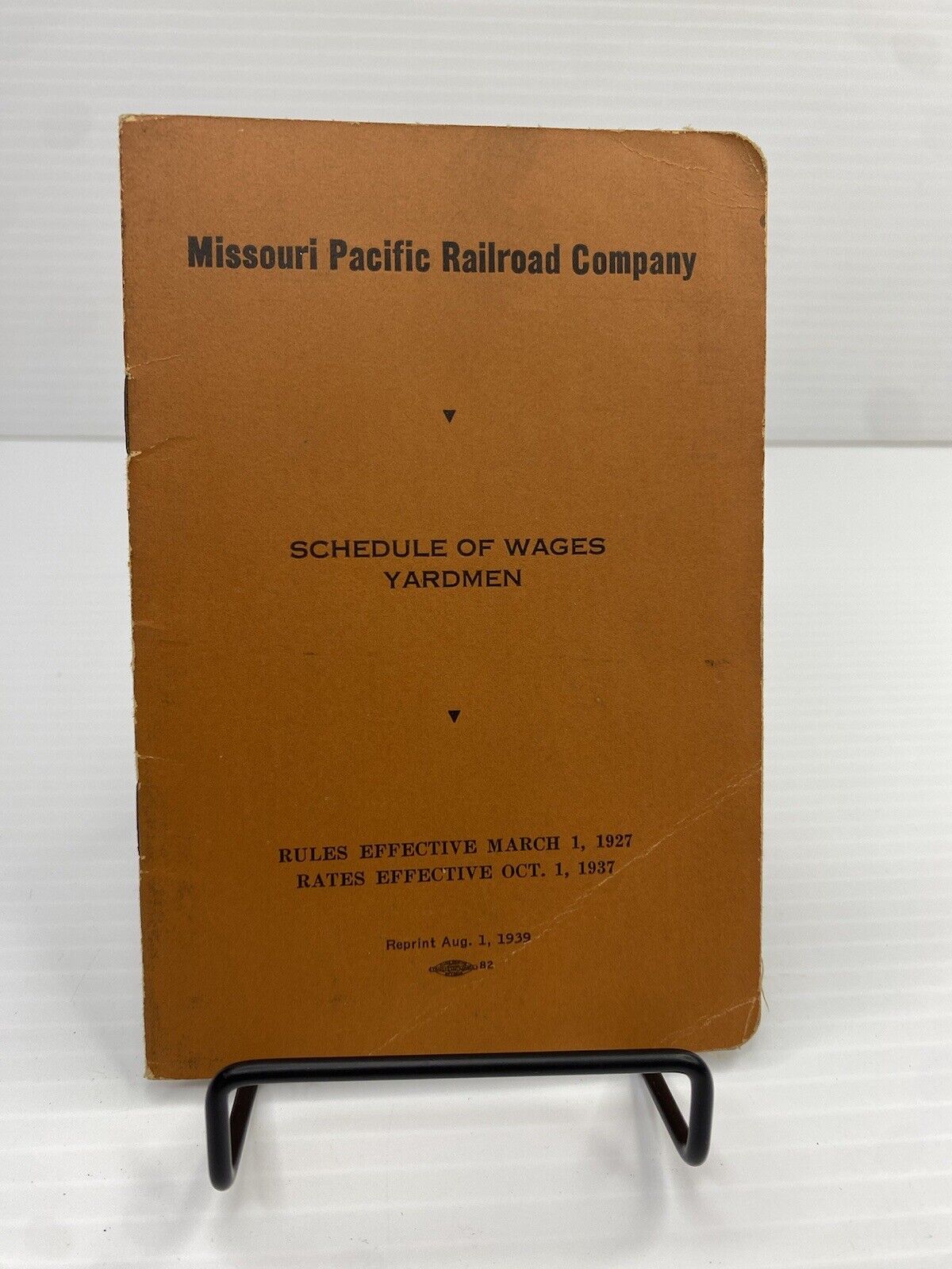 1939 Missouri Pacific Railroad Company Schedule of Wages Yardmen RR Railway Trai