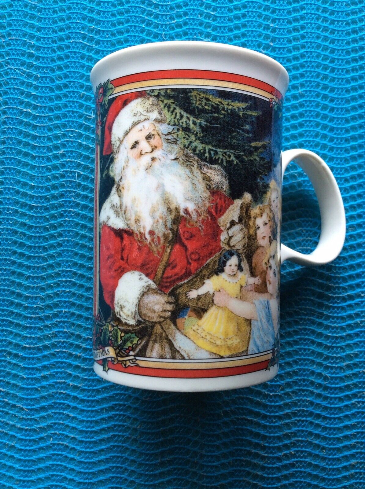 Vintage Dunoon Mug Christmas Victorian Glad Tidings Made In England