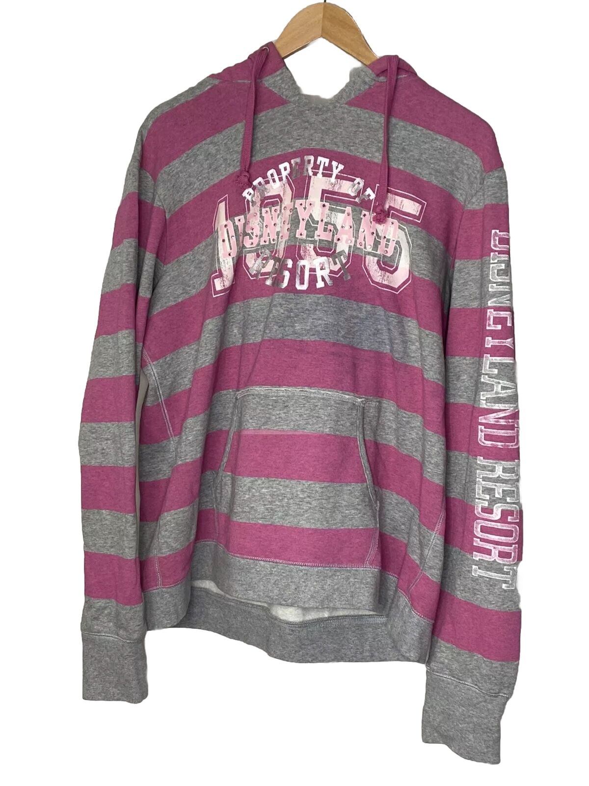 Authentic Walt Disney World Sweatshirt Womens Hoodie Pink Gray Size XXL