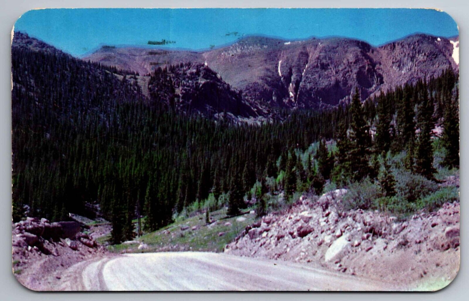 Postcard Vista from Pikes Peak Auto Highway Colorado    B 24
