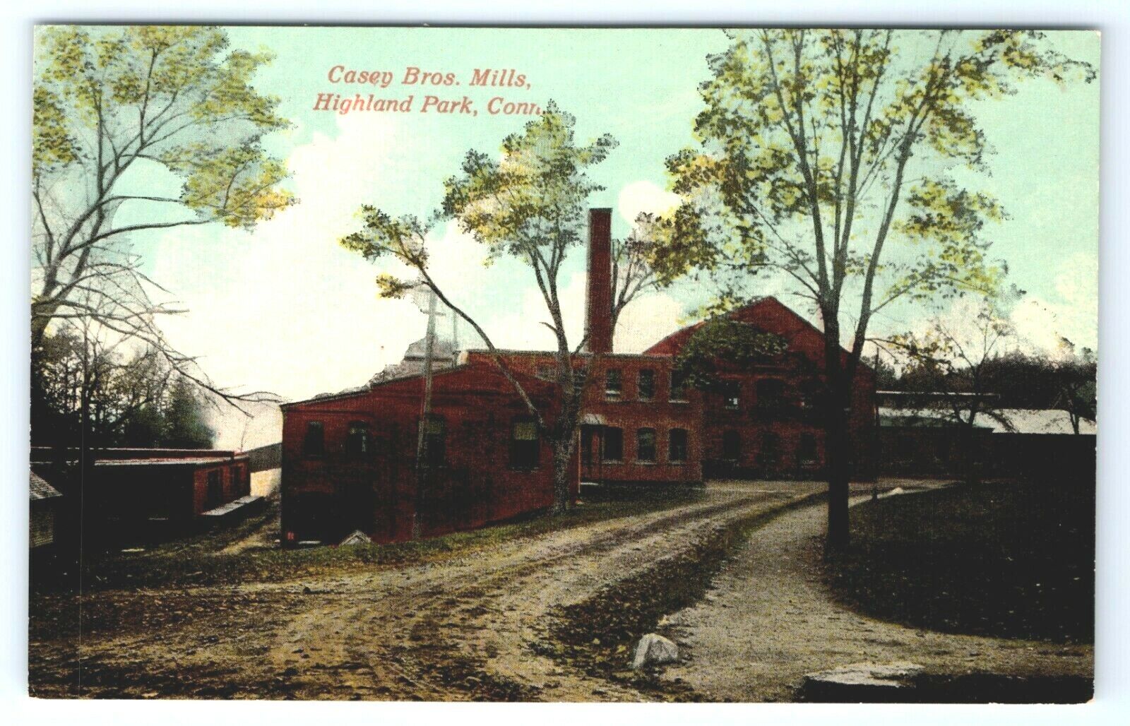 Vintage Postcard Casey Bros Mills Highland Park Connecticut CT