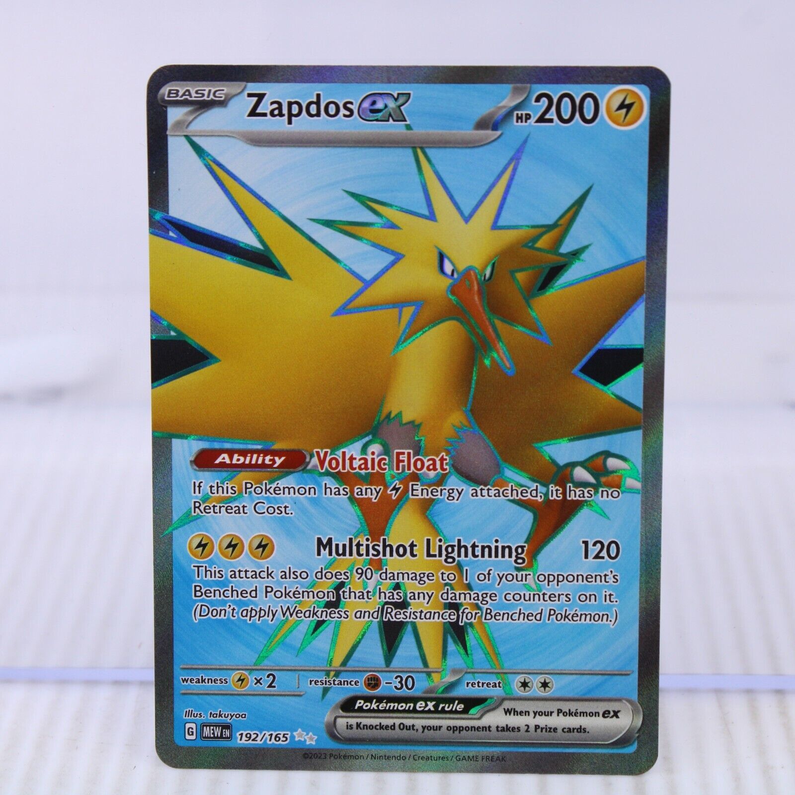 A7 Pokémon Card TCG SV Scarlet Violet 151 (mew) ZAPDOS EX Ultra Rare 192/165