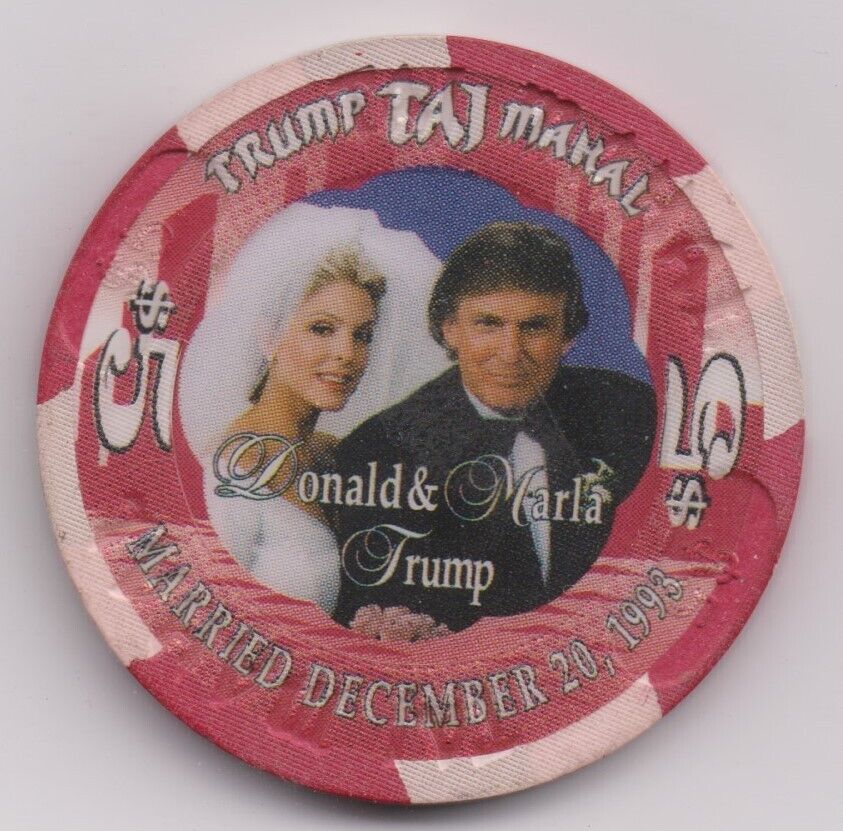 $5 Trump Taj Mahal Wedding Chip 1993