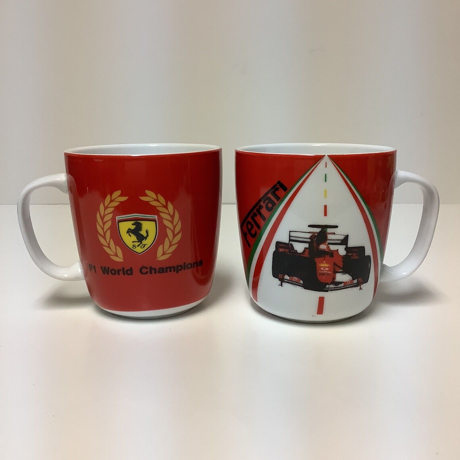 Ferrari F1 World Champions Red Coffee Mugs Set of 2 Official Licensed Product