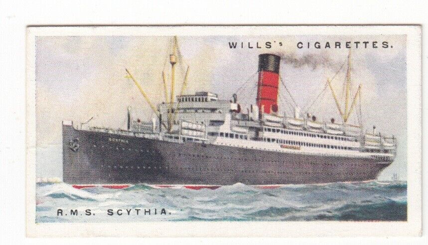 Vintage 1924 CUNARD LINE Merchant Ships Trade Card RMS SCYTHIA