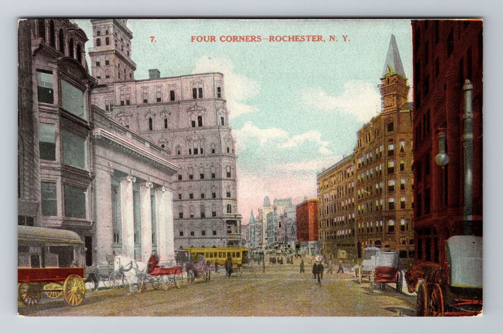 Rochester NY-New York, Four Corners, Advertising, Vintage Souvenir Postcard