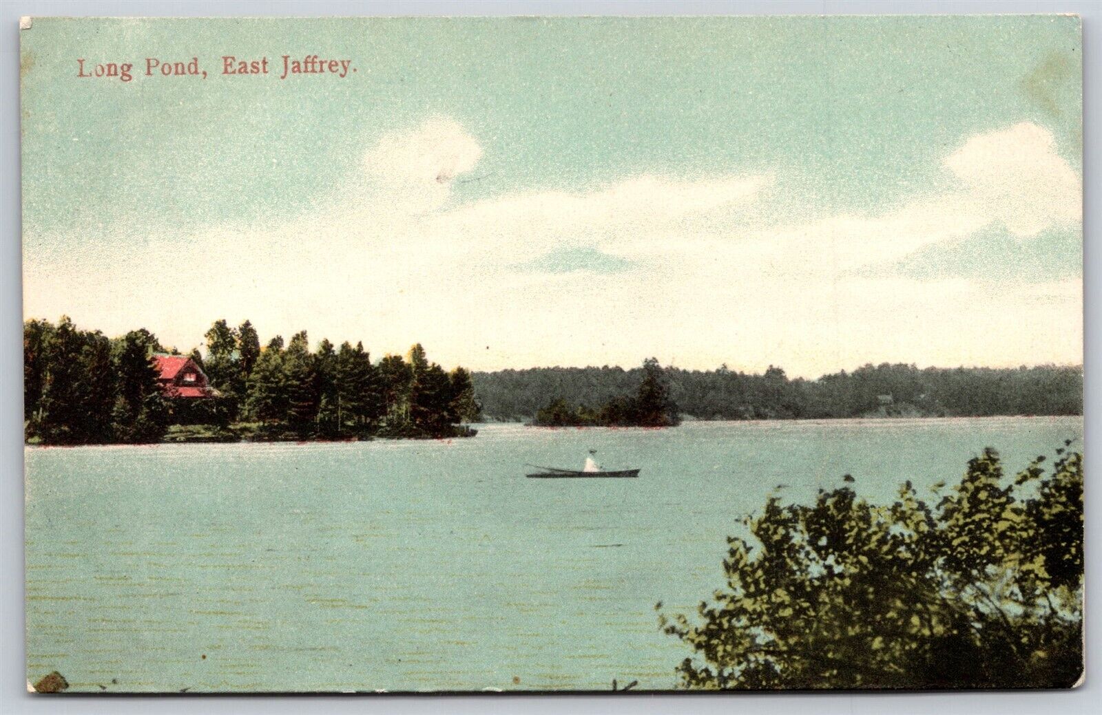 Postcard Long Pond, East Jaffrey NH (trimmed?) 1907 U118