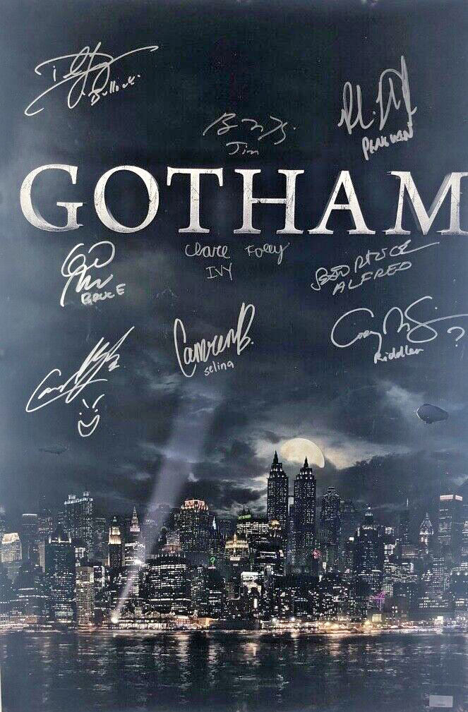 Gotham Season One Cast Signed 16x24 Poster Ben McKenzie David Mazouz + 7 COA