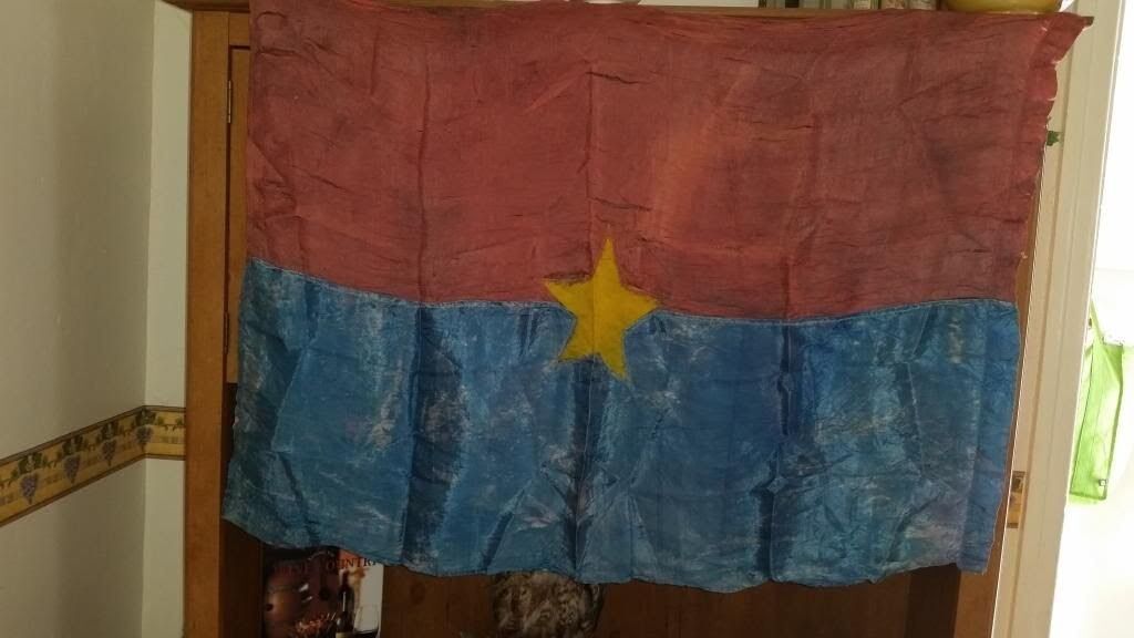 CAPTURED VIET CONG FLAG FROM CAI BE IN MEKONG DELTA 1965 WITH PROVENANCE 