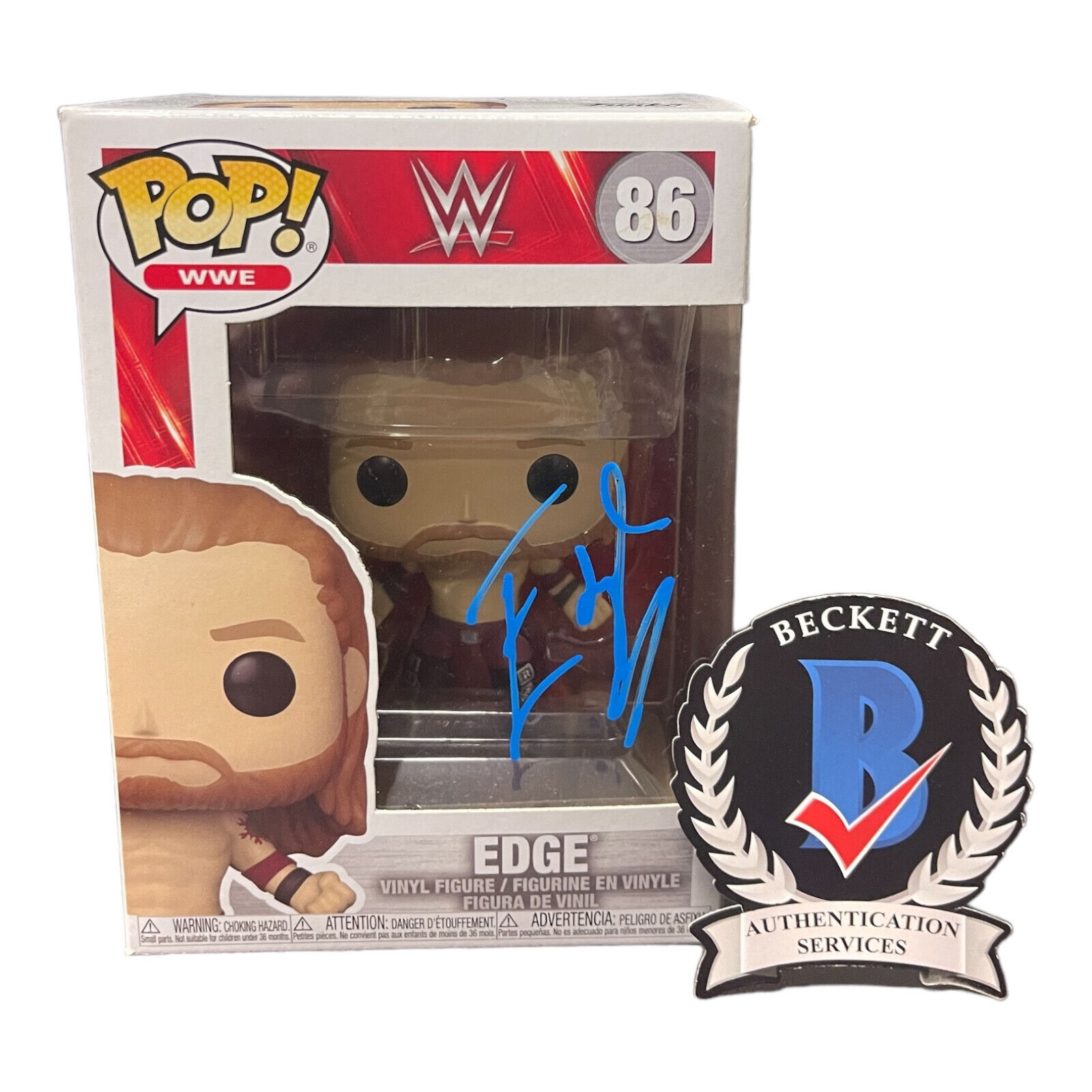 EDGE SIGNED AUTOGRAPH WWE FUNKO POP 86 BECKETT BAS AEW RATED R SUPERSTAR